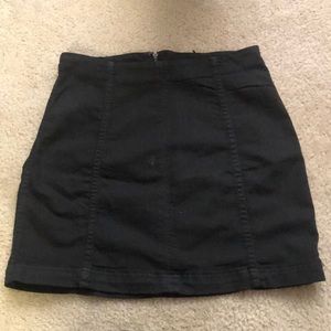 Modern Femme Washed Black Denim Mini Skirt